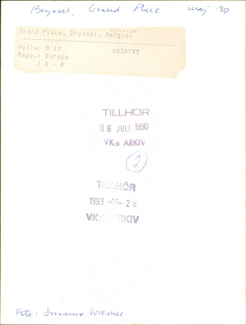 1990 EUROPE BELGIUM SHELF GRAND ARCHIVE IMANUE WIECHEE PLACE FOLDER AVAILABLE WAY - Vintage Photograph