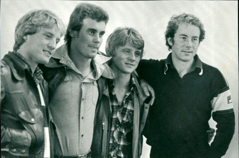 Ingvar Bergstedt, Kalle Ljungberg, Stig Strand och Ingemar Stenmark - Vintage Photograph