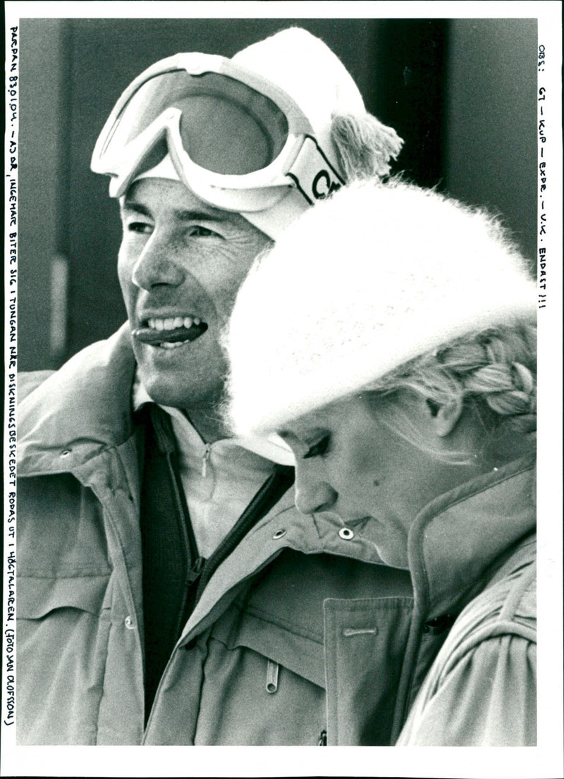 Ingemar Stenmark and Ann Uvhagen - Vintage Photograph