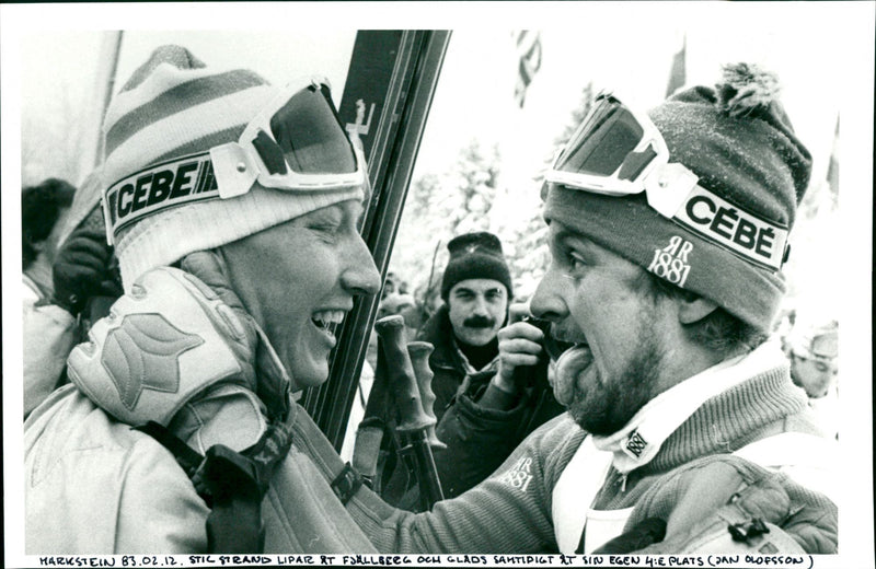 Bengt Fjällberg and Stig beach in Le Markstein - Vintage Photograph