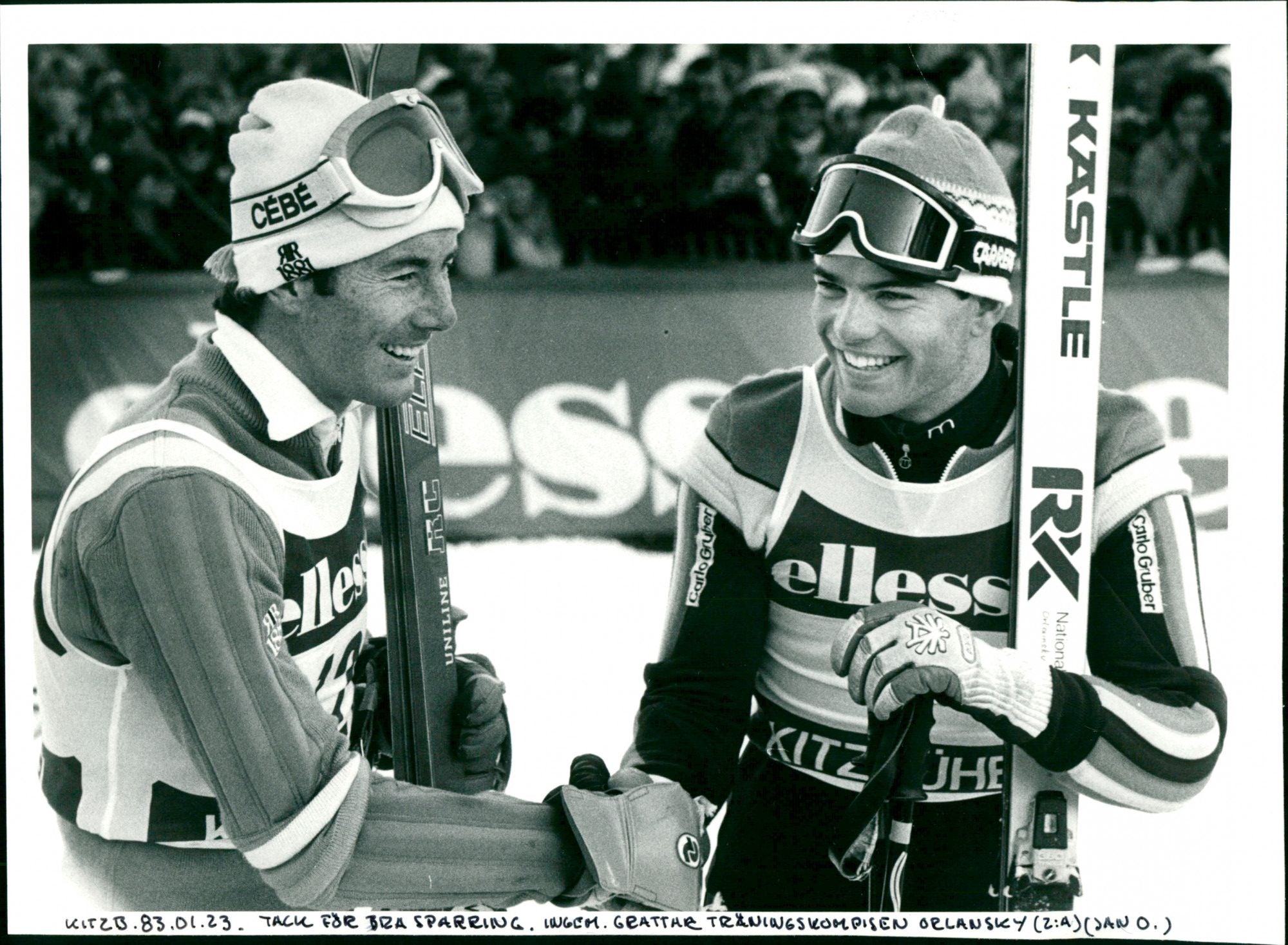 Ingemar Stenmark and Christian Orlainsky - Vintage Photograph