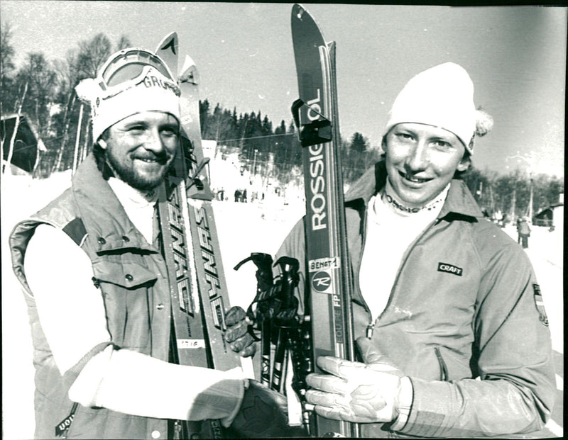 Bengt Fjällberg och Stig Strand. Svenska Mästerskapen Funäsdalen - Vintage Photograph