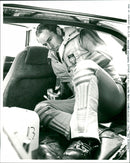 Ingemar Stenmark in the back seat of the car in Puy-Saint-Vincent - Vintage Photograph