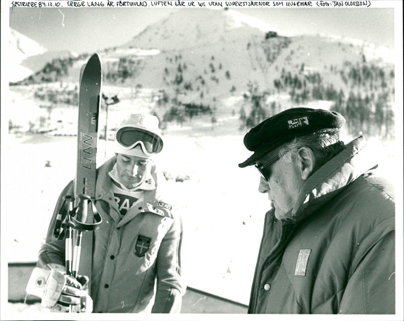 Ingemar Stenmark and Serge Lang in Sestriere - Vintage Photograph