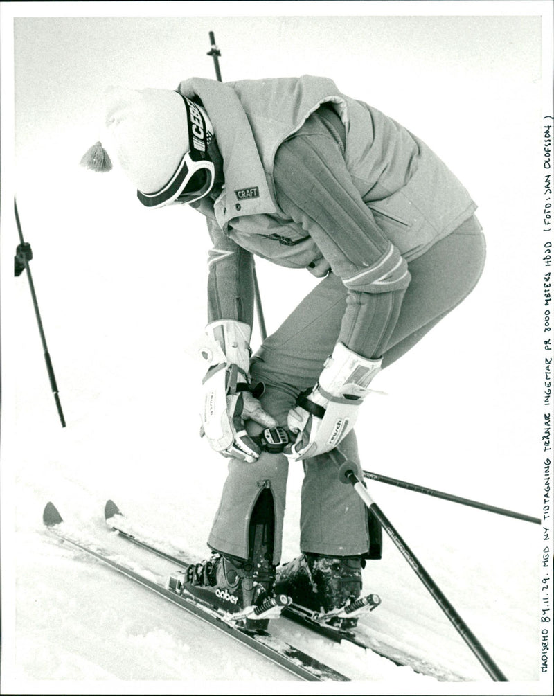 Ingemar Stenmark trains at 3000 meters in Madesimo - Vintage Photograph