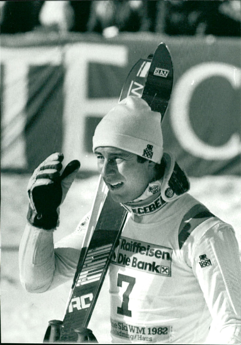 Ingemar Stenmark during the World Cup in Schladming - Vintage Photograph