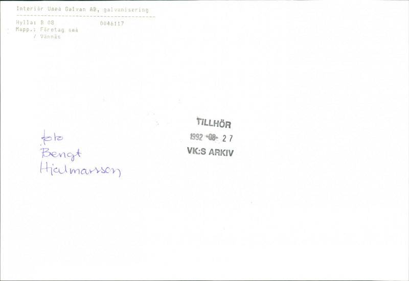 1992 CONTINUE COMMUNITY WANNA IMARSSON ARCHIVE GALVAN GUARDS NGT GALVANIZATION - Vintage Photograph