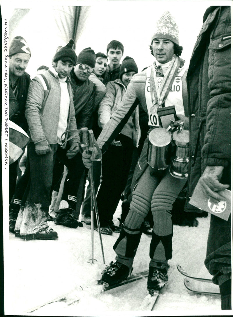 Ingemar Stenmark took all the prizes in Madonna - Vintage Photograph