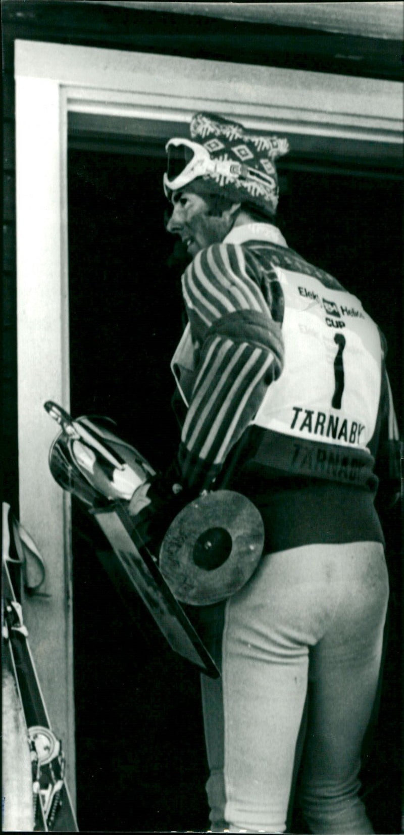 Ingemar Stenmark with the prize cup in Tärnaby - Vintage Photograph