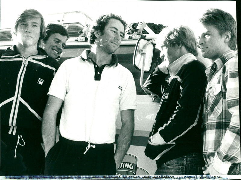 Ingemar Stenmark with the teammates in the Swedish alpine national team - Vintage Photograph