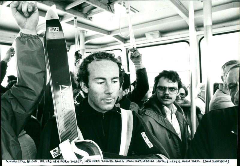 Ingemar Stenmark in cabin - Vintage Photograph