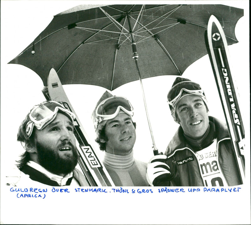 Piero Gros, Ingemar Stenmark and Gustav Thöni in Aprica - Vintage Photograph