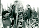 Ingemar Stenmark at the Zwiesel price podium - Vintage Photograph