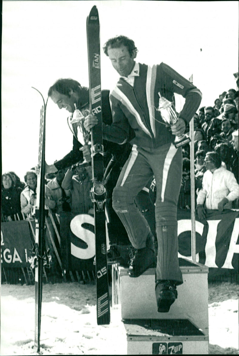 Ingemar Stenmark on the podium - Vintage Photograph