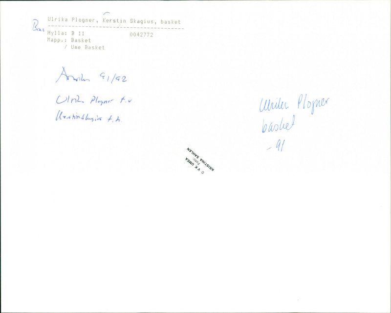 BASE NHVS PLOGNER SHELF AILAZ TIH SKAGIUS WRITER MESTINESITE FOLDER - Vintage Photograph