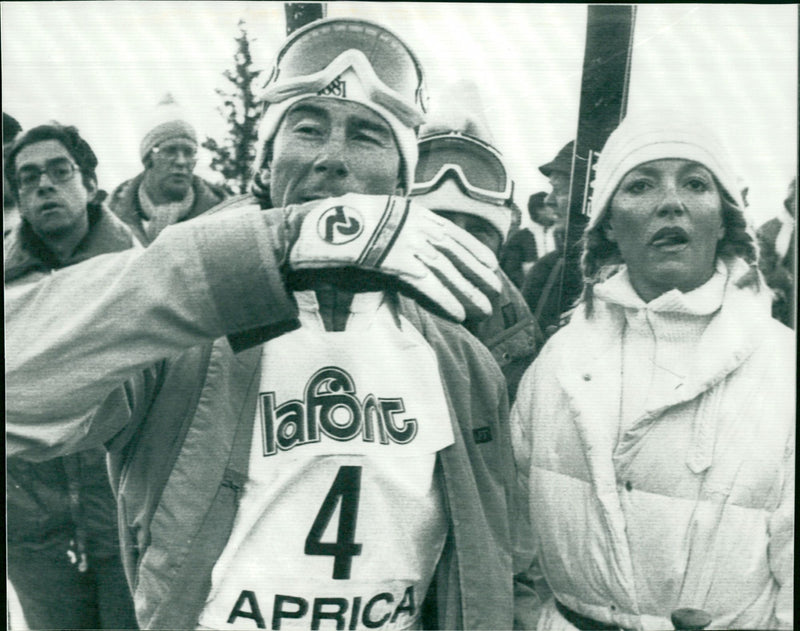 Ingemar Stenmark with Ann Uvhagen in Aprica - Vintage Photograph