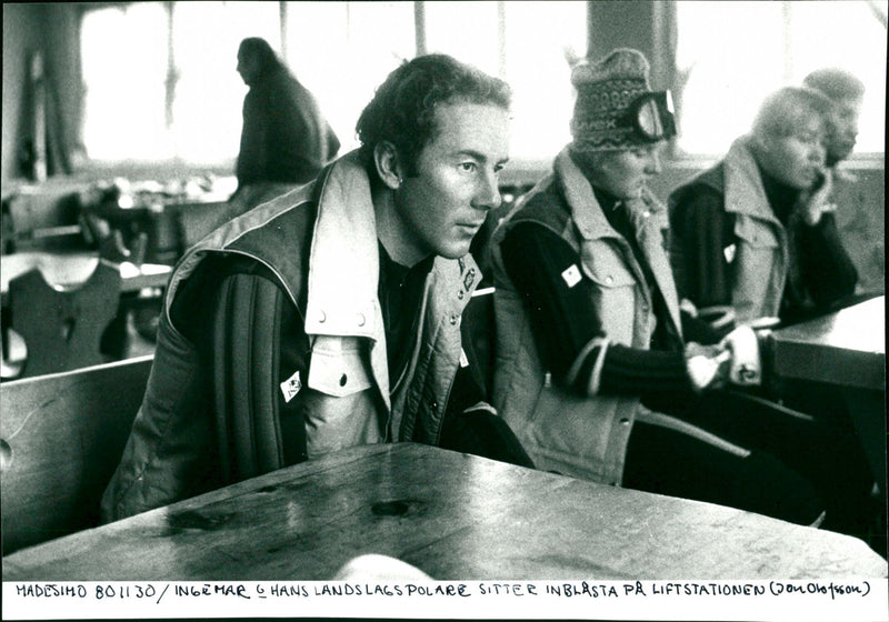 Ingemar Stenmark at the lift station in Madesimo - Vintage Photograph