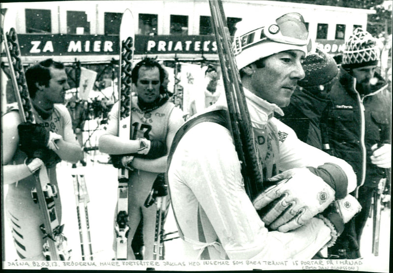 Phil and Steve Mahre and Ingemar Stenmark in Jasná - Vintage Photograph