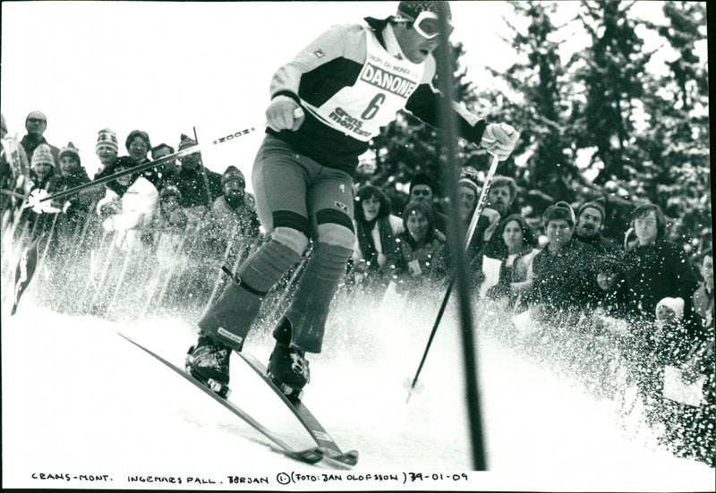 Ingemar Stenmark's fall in Crans-Montana - Vintage Photograph