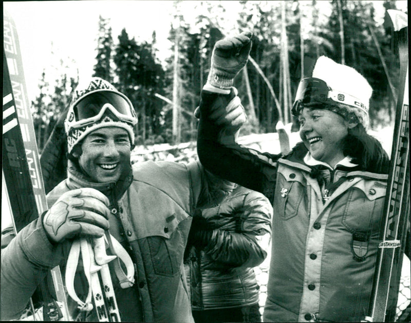 Ingemar Stenmark and Pia Gustafsson - Vintage Photograph