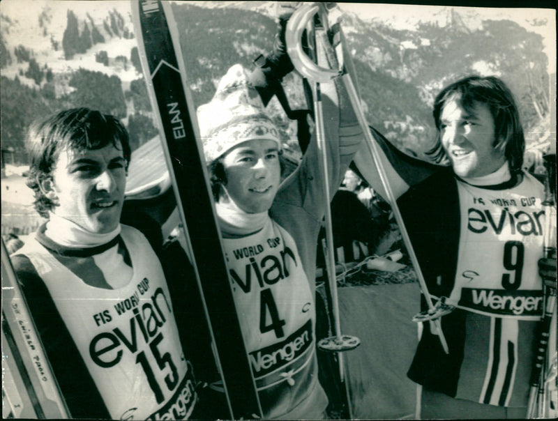 Paolo De Chiesa, Ingemar Stenmark and Piero Gros - Vintage Photograph