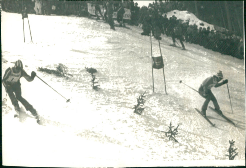 Gustav Thöni and Ingemar Stenmark in Val Gardena - Vintage Photograph