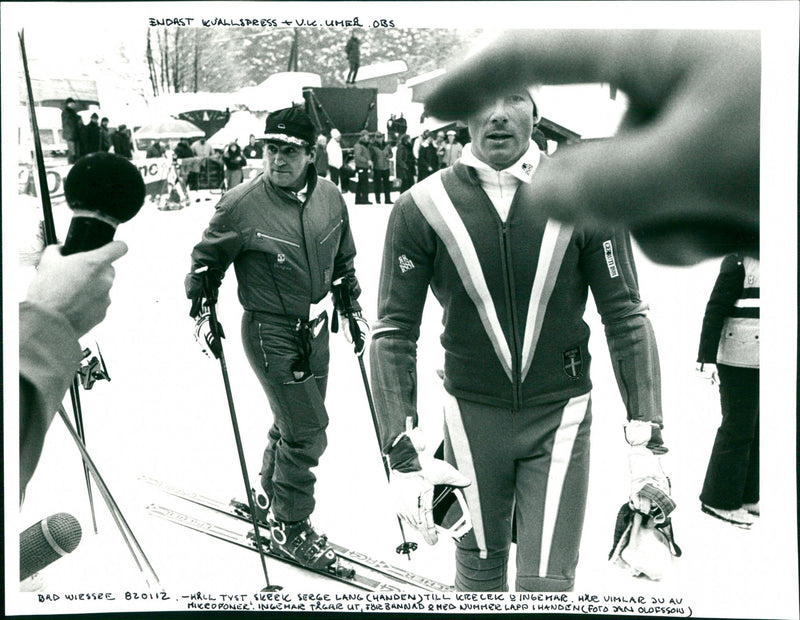 Heinz Krecek and Ingemar Stenmark in advertising litigation - Vintage Photograph