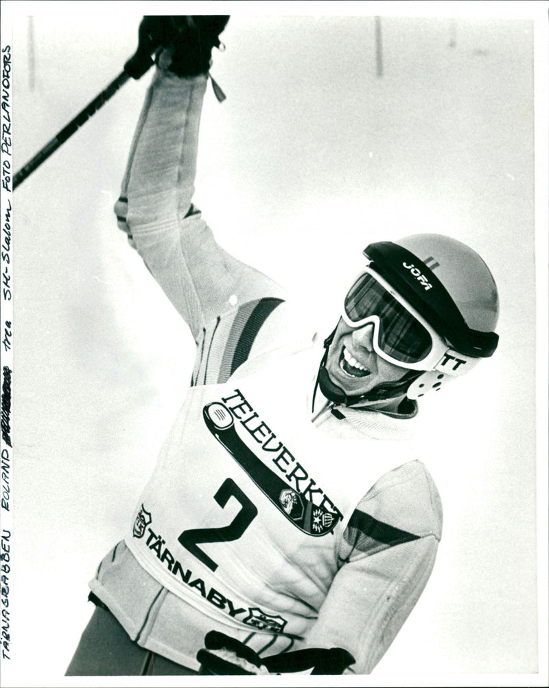 Roland Johansson, 3rd in Slalom-SM Tärnaby - Vintage Photograph