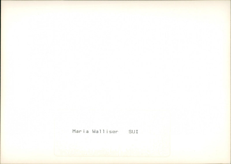 Maria Walliser, Switzerland - Vintage Photograph