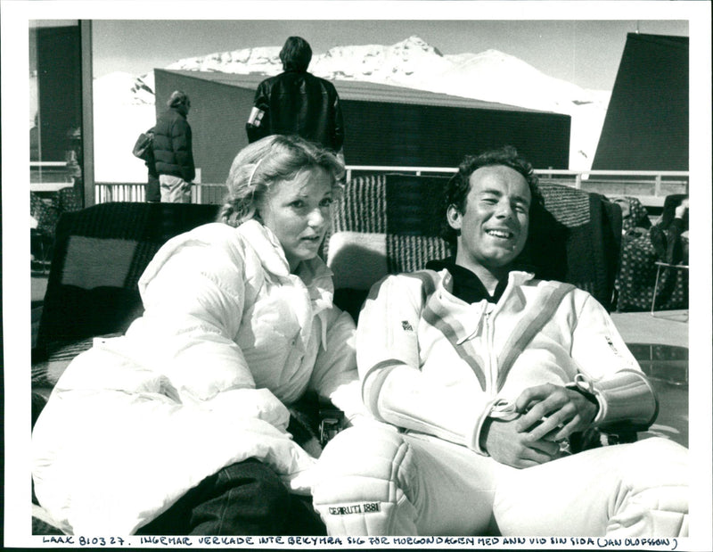 Ingemar Stenmark and Ann in Laax - Vintage Photograph