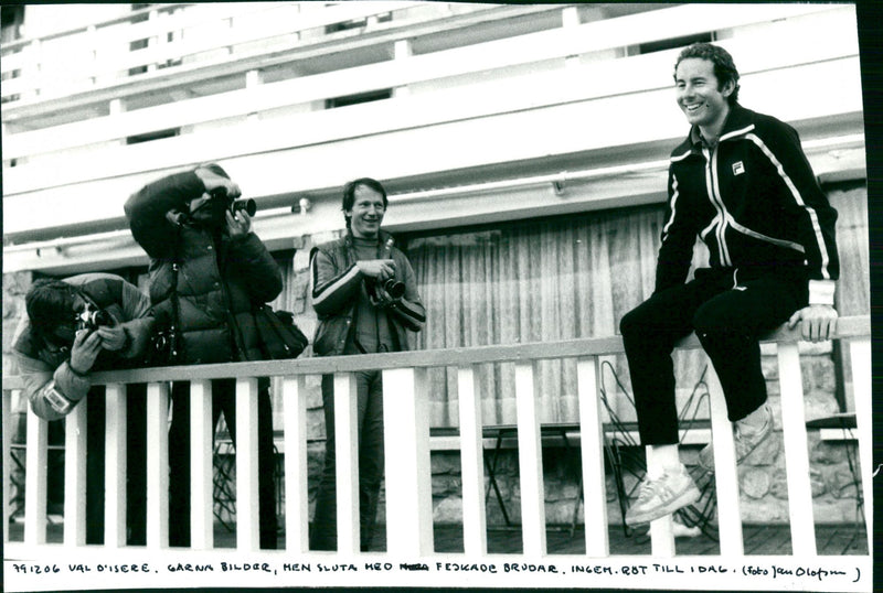 Ingemar Stenmark is photographed in Val-d'Isère - Vintage Photograph