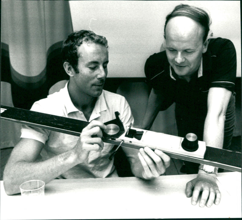 Ingemar Stenmark is studying new skiing - Vintage Photograph