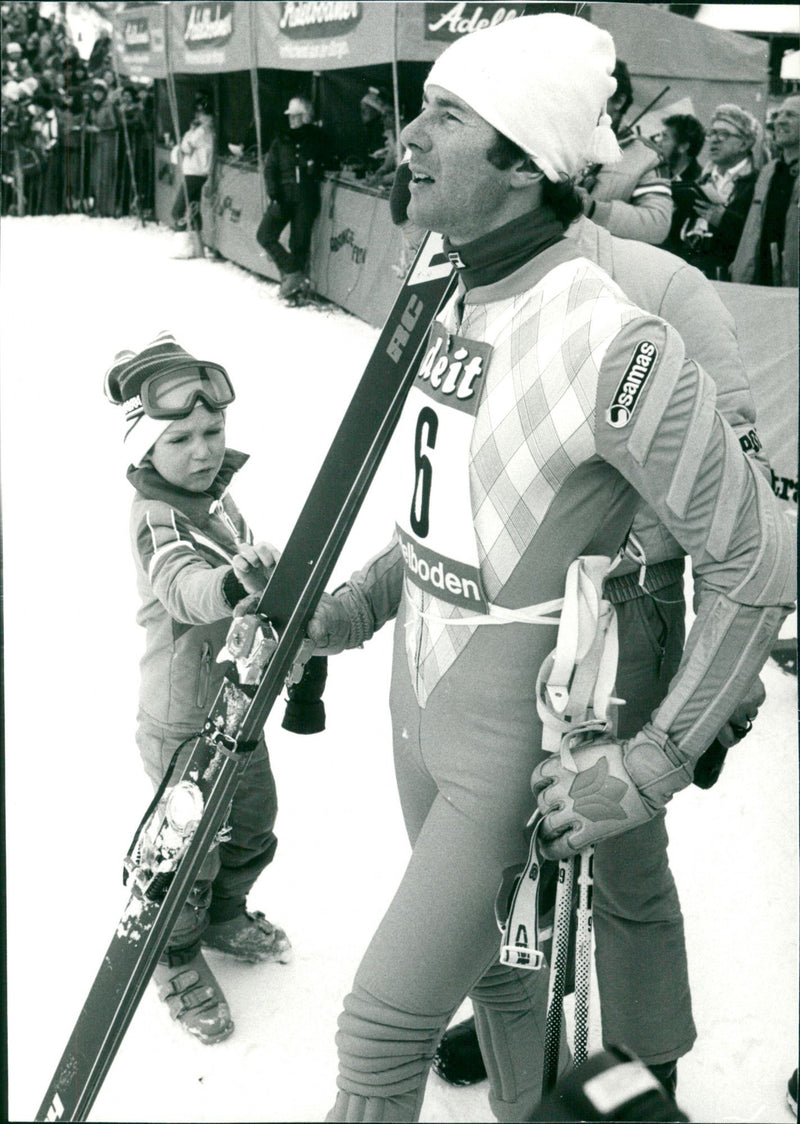 Ingemar Stenmark with one of her admirers - Vintage Photograph