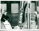 Ingemar Stenmark and Heini Hemmi on the podium - Vintage Photograph