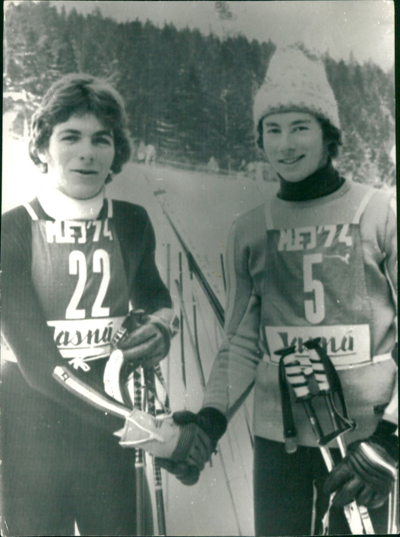 Ingemar Stenmark takes Euro gold in slalom 1974 - Vintage Photograph
