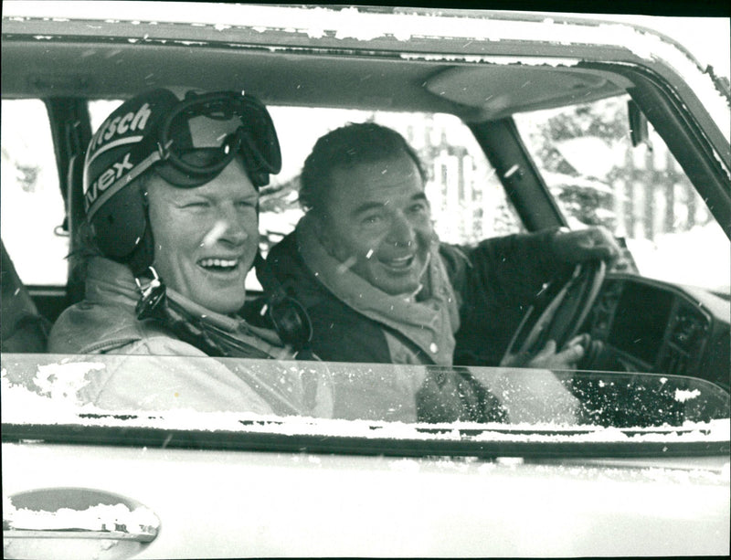 Hermann Nogler and Peter Müller in the car - Vintage Photograph