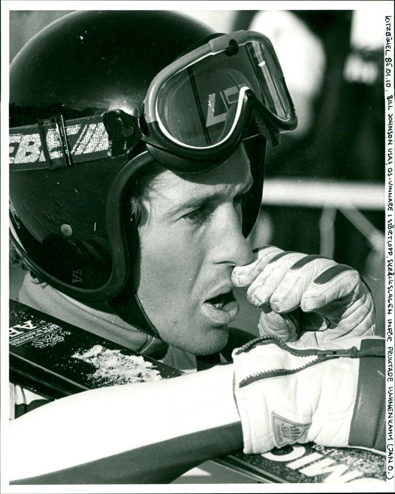 Bill Johnson (USA) ahead of the Hahnenkamm downpour - Vintage Photograph