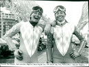 The Swedish Alpine women's team in Val-d'Isère. Anna-Karin Hesse and Ann Melander - Vintage Photograph