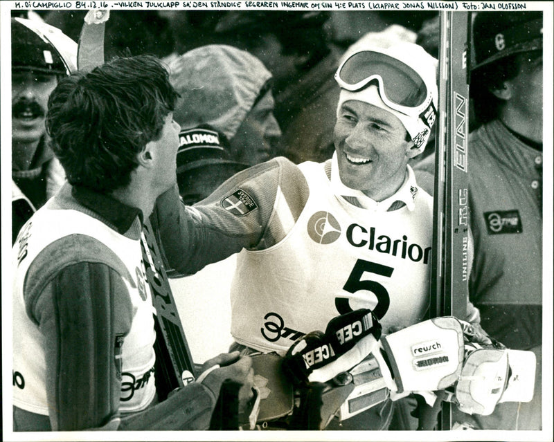 Jonas Nilsson and Ingemar Stenmark who got a 4th place - Vintage Photograph