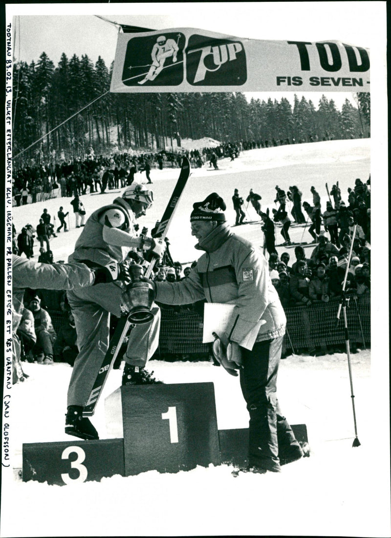 Ingemar Stenmark at Todtnau's podium - Vintage Photograph