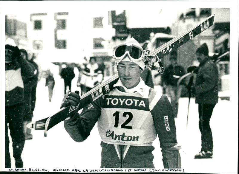 Ingemar Stenmark goes home without points in St. Anton - Vintage Photograph