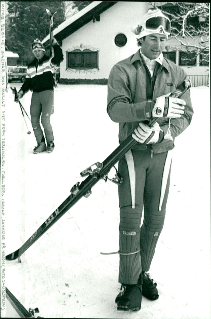 Bengt Fjällberg and Ingemar Stenmark after training in Kitzbühel - Vintage Photograph