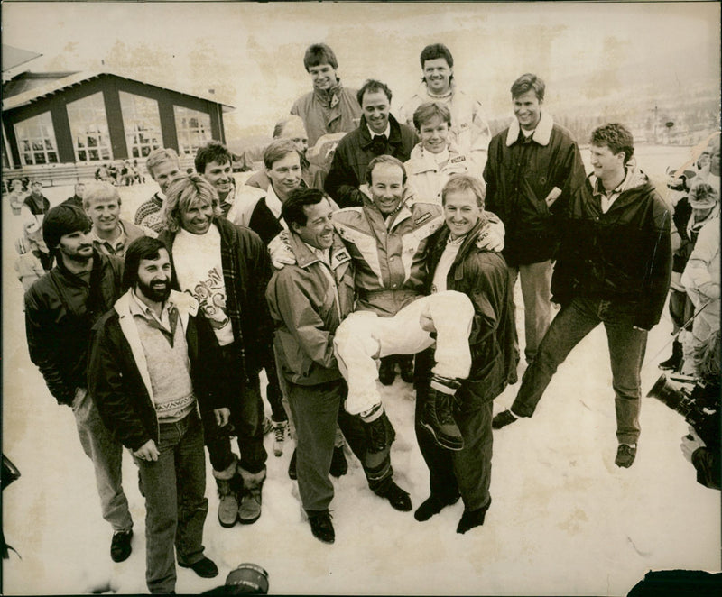 Ingemar Stenmark is celebrated in Sälen at the farewell - Vintage Photograph