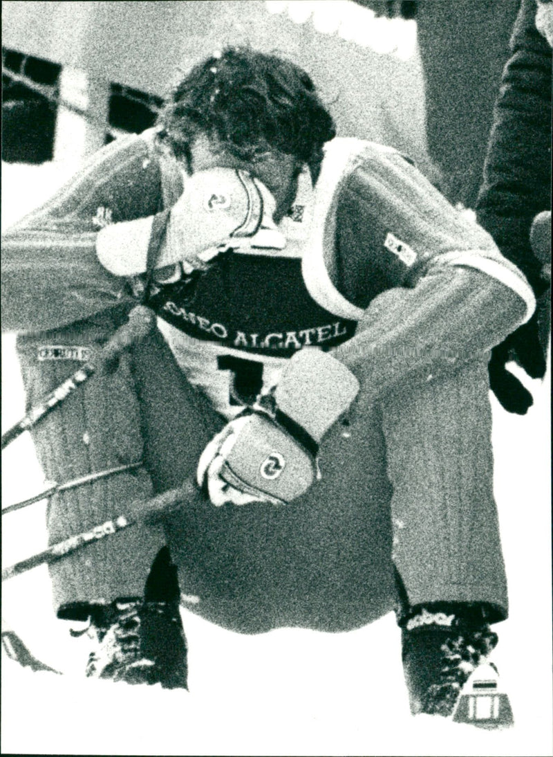 Ingemar Stenmark after the fall in Ekholmsnäsbacken - Vintage Photograph