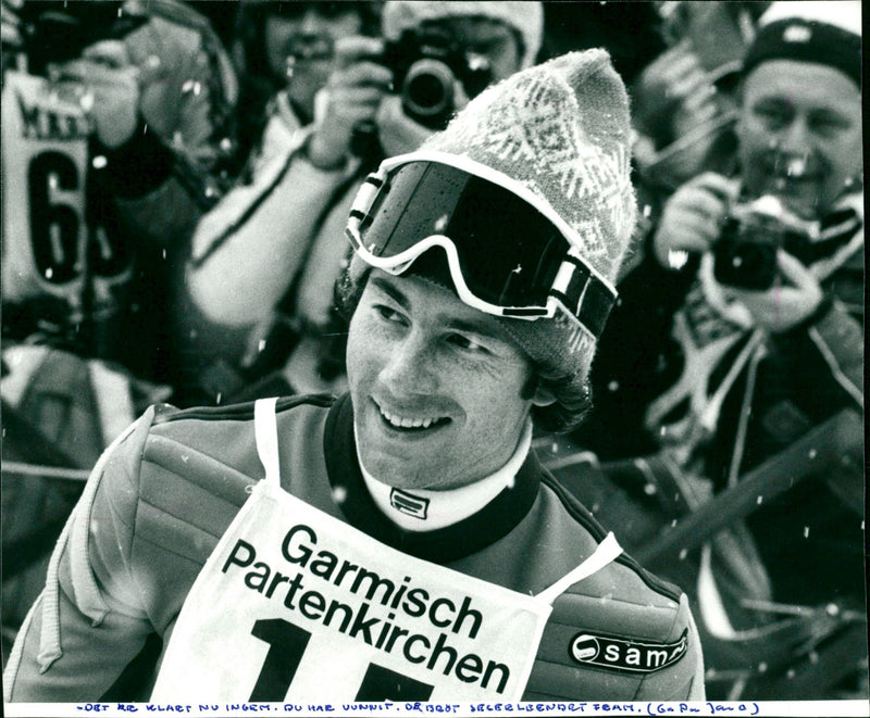 Ingemar Stenmark's victorious victory in Garmisch-Partenkirchen - Vintage Photograph