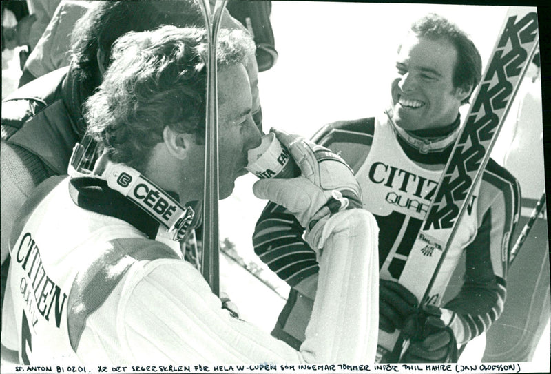 Ingemar Stenmark and Phil Mahre World Cup in St. Anton - Vintage Photograph