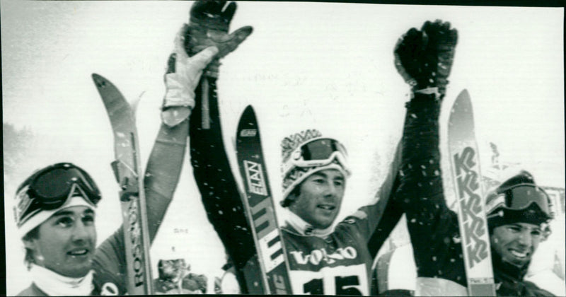 Jacques Lüthy, Ingemar Stenmark och Mahre - Vintage Photograph