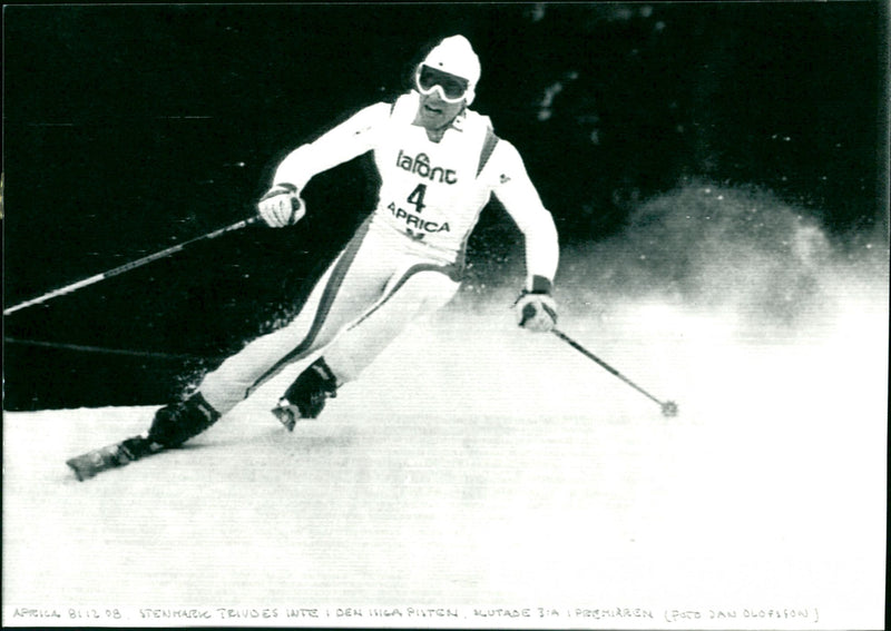 Ingemar Stenmark did not like the icy slope in Aprica - Vintage Photograph