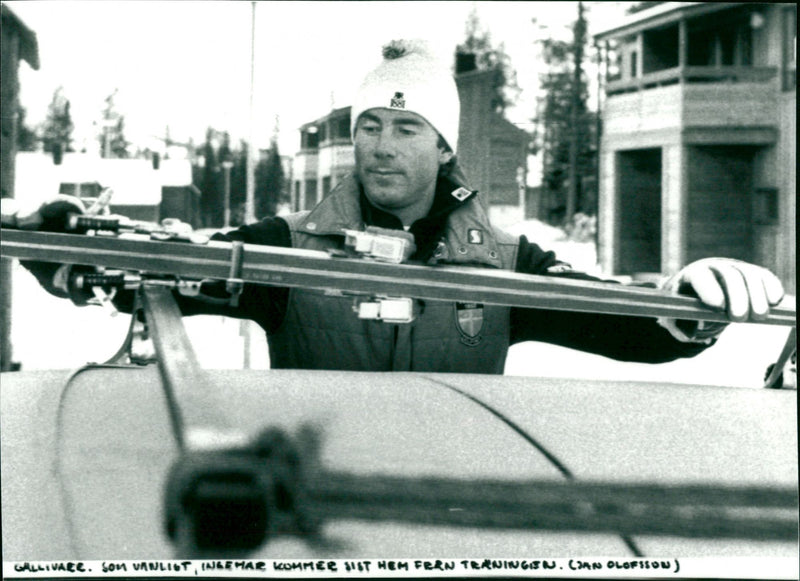 Ingemar Stenmark after training in Gällivare - Vintage Photograph