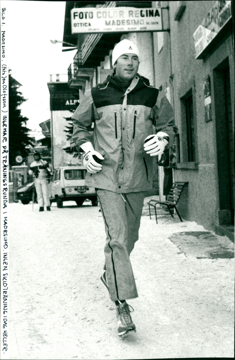 Ingemar Stenmark on training round in Madesimo - Vintage Photograph